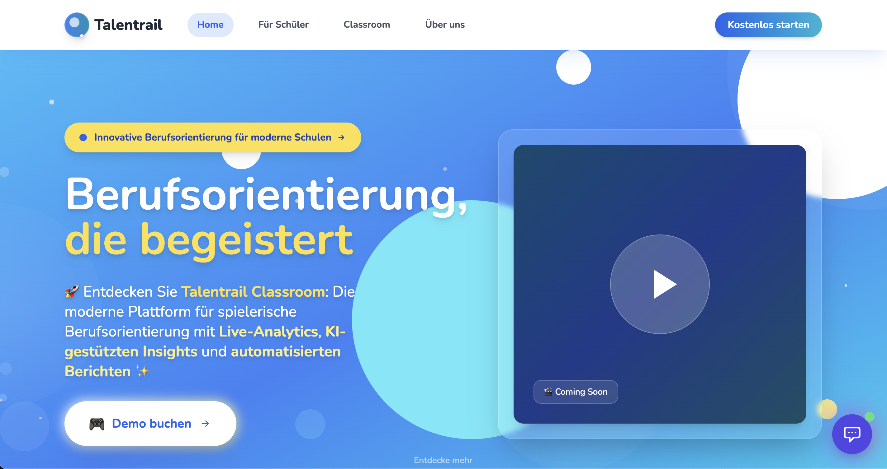 Talentrail Website Screenshot